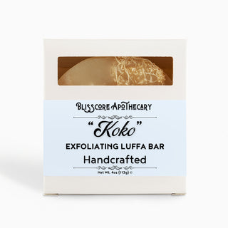 "Koko" by Blisscore Apothecary, Handcrafted Exfoliating Hemp & Luffa Bar